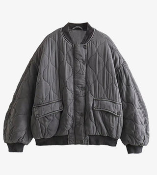 Kurtka Bomber Damska Pikowana Oversize | Lekka