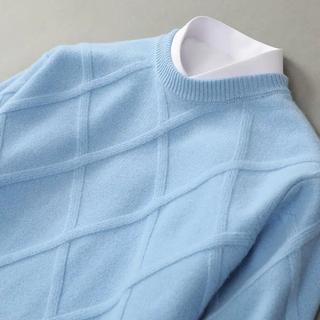 Męski sweter z fakturowanym splotem | Okrągły dekolt