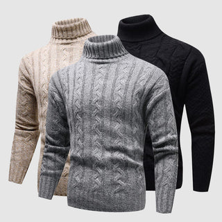 Męski Sweter z Warkoczowym Splotem | Golf