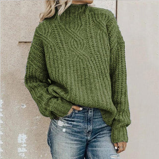Sweter damska z dzianiny warkoczowej | Sweter casualowy