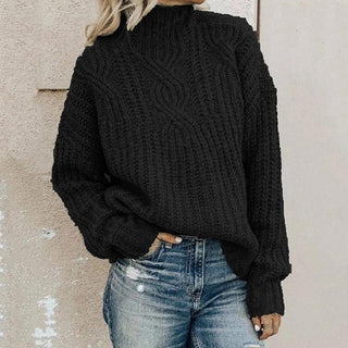 Sweter damska z dzianiny warkoczowej | Sweter casualowy