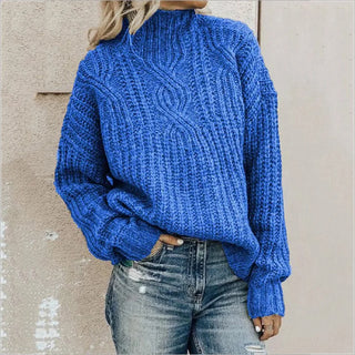Sweter damska z dzianiny warkoczowej | Sweter casualowy