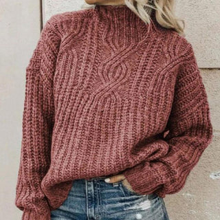 Sweter damska z dzianiny warkoczowej | Sweter casualowy