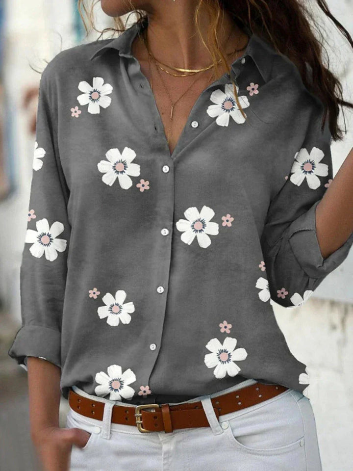 Damen Blumen Sommerbluse | Mit Knöpfen