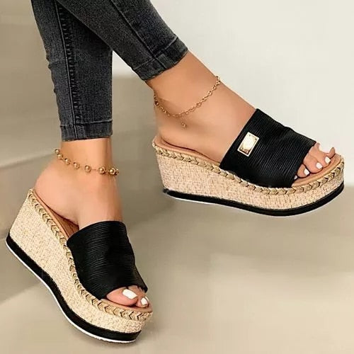 Damen Sandalen Offene Zehen | Keilabsatz