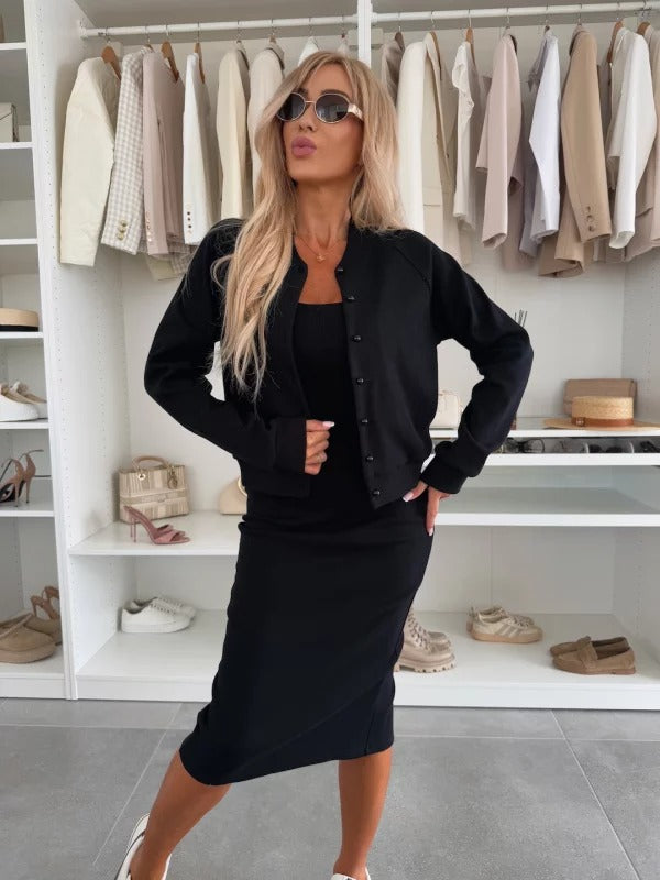 Damen Zweiteiliges Kleid-Set | Midi