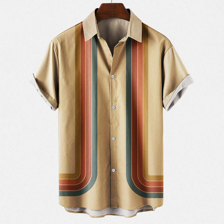Herren Retro Hemd mit kurzen Ärmeln | Alltag