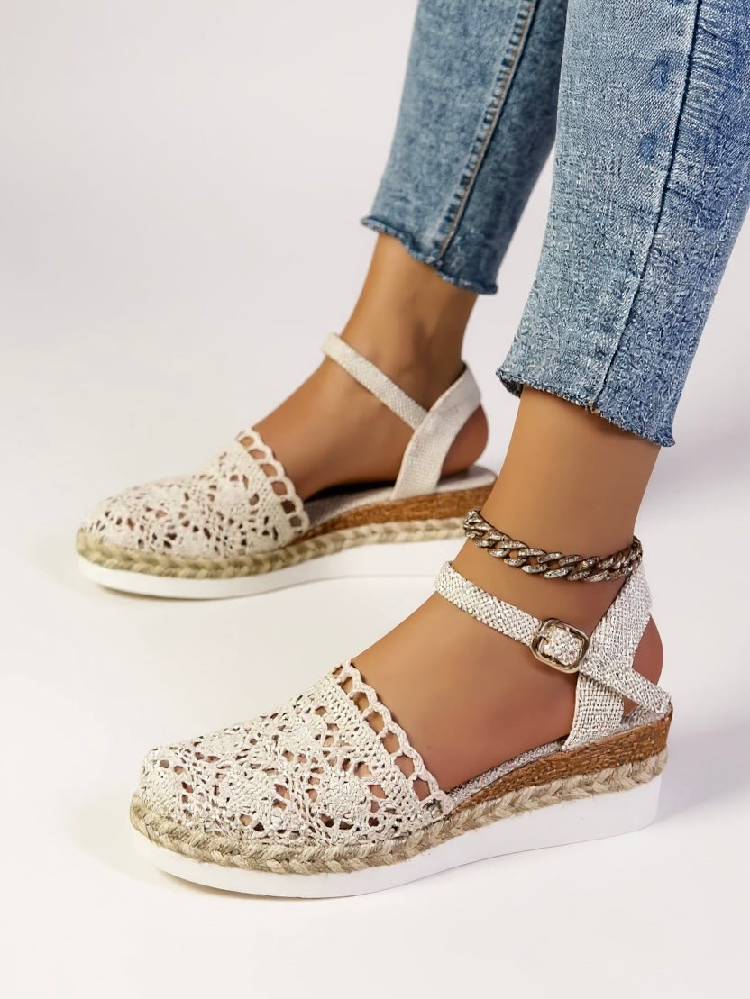 Damen Häkel Sommer Sandalen | Riemen Mit Schnalle