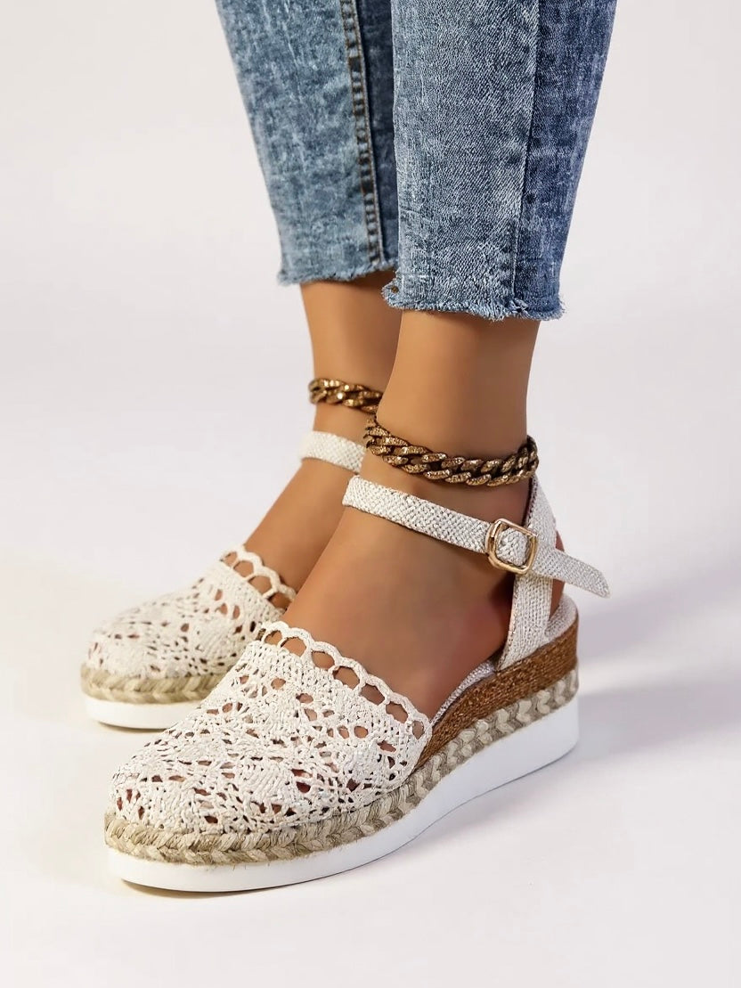 Damen Häkel Sommer Sandalen | Riemen Mit Schnalle