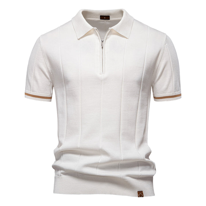 Camiseta Polo Masculina Casual com Zíper | Verão