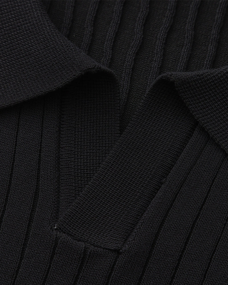 Herren Geripptes Polo-Shirt | Kurzarm