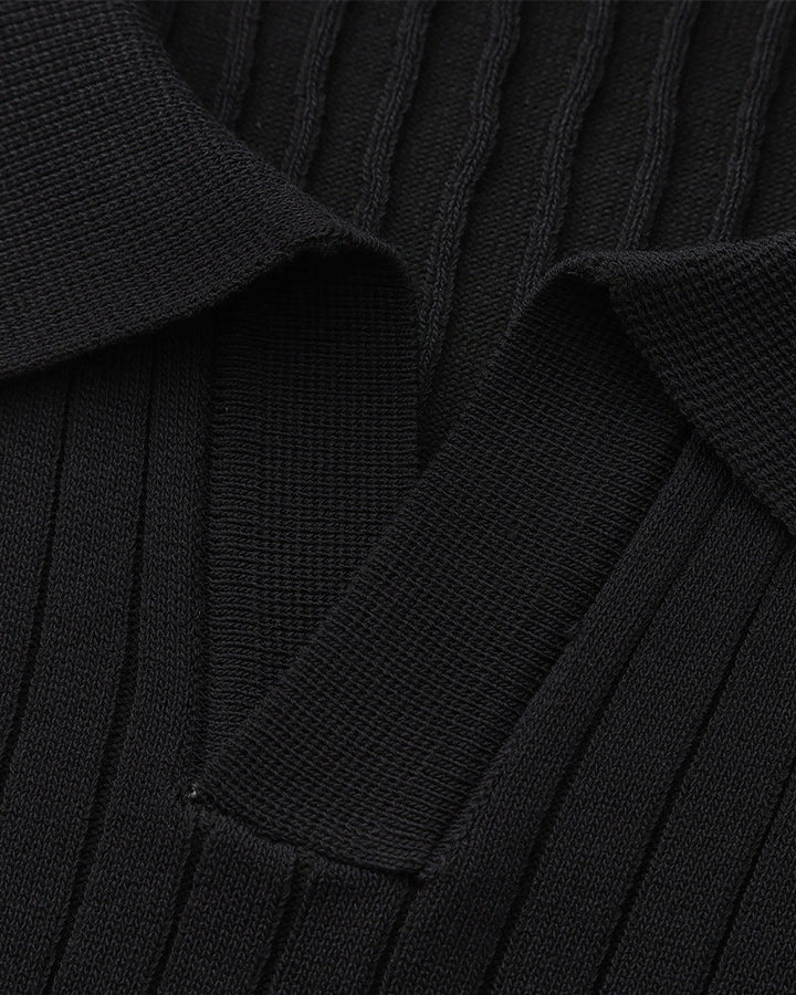Herren Geripptes Polo-Shirt | Kurzarm