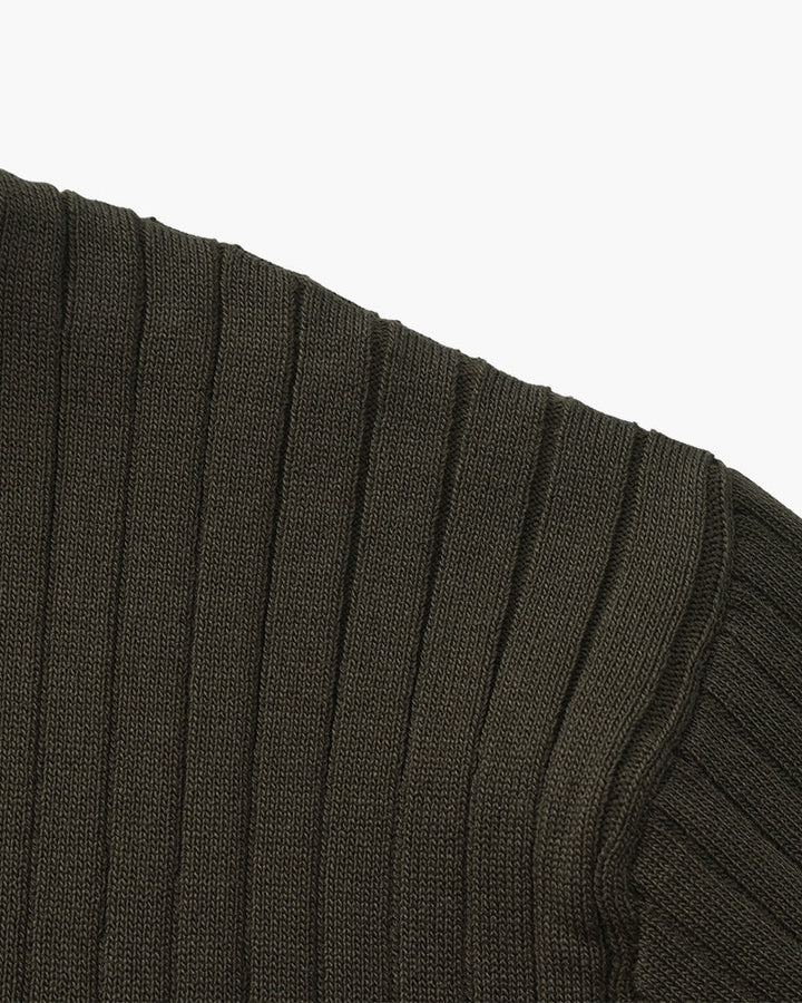 Herren Geripptes Polo-Shirt | Kurzarm