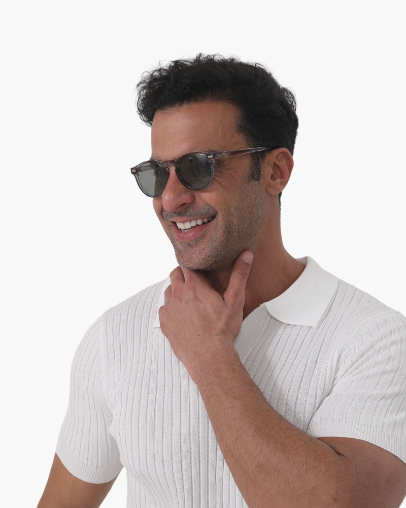 Herren Runde Sonnenbrille | Getönt