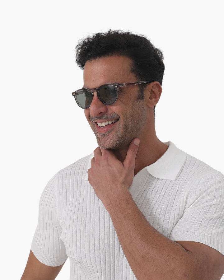 Herren Runde Sonnenbrille | Getönt