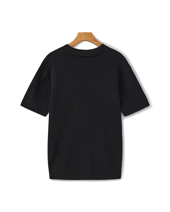 Herren Geripptes Polo-Shirt | Kurzarm