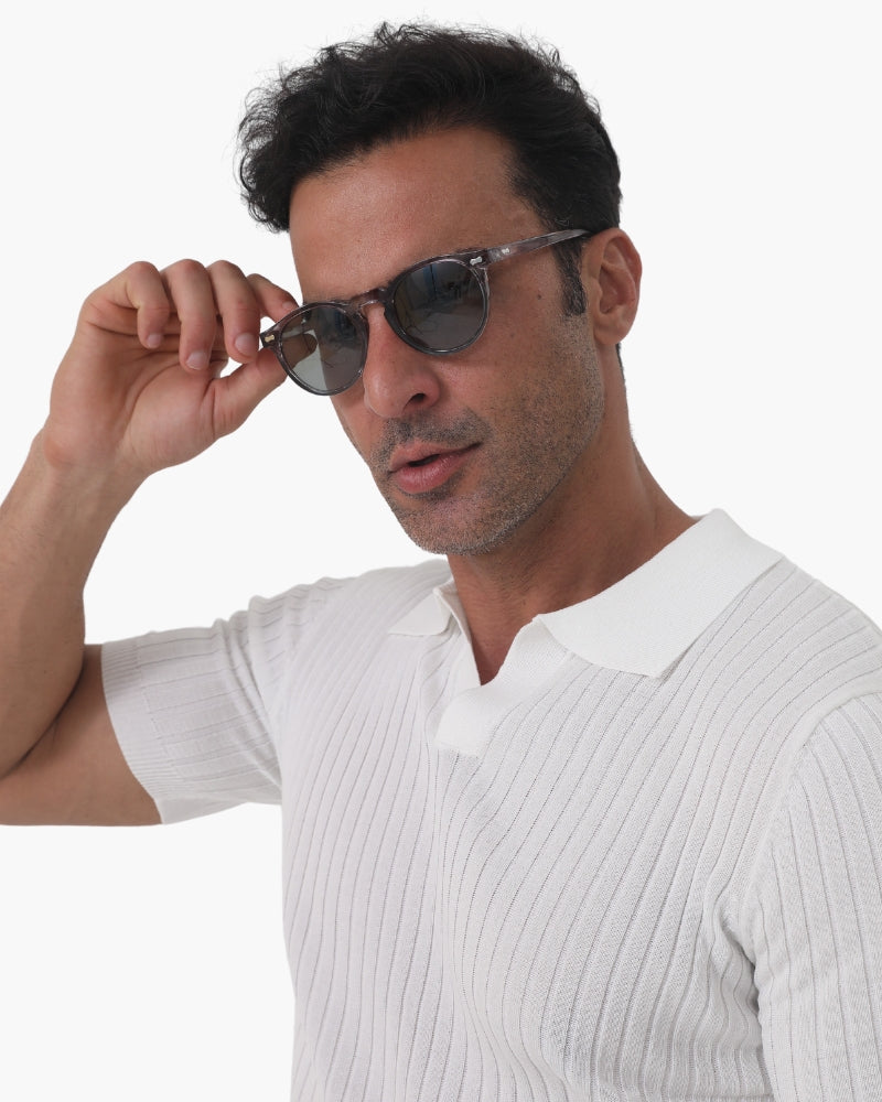 Herren Runde Sonnenbrille | Getönt