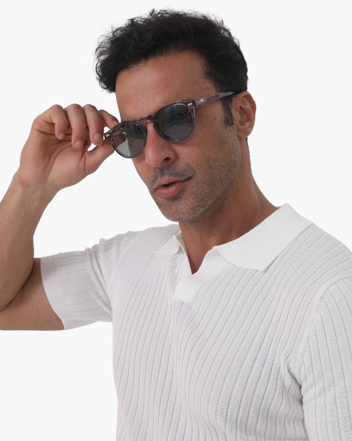 Herren Runde Sonnenbrille | Getönt