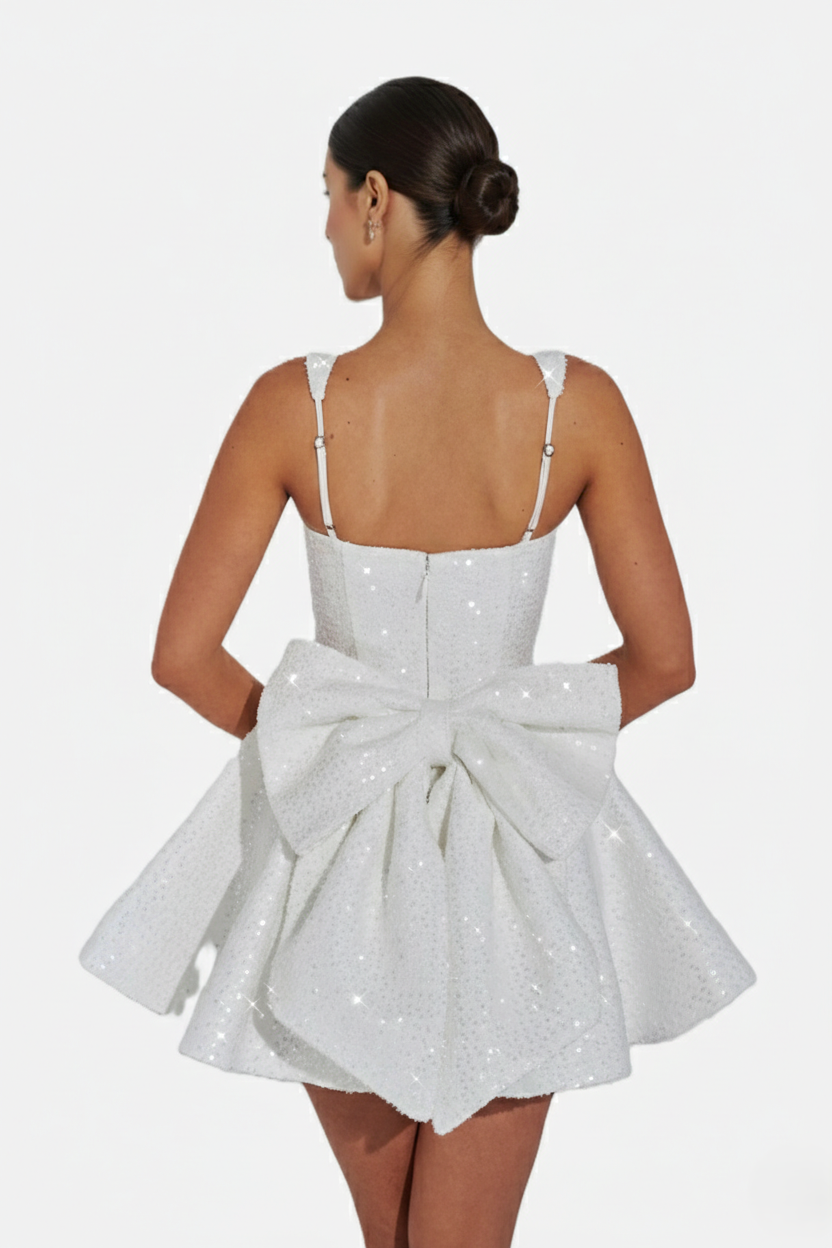 Women's Cocktail Dress with Square Neckline | Mini