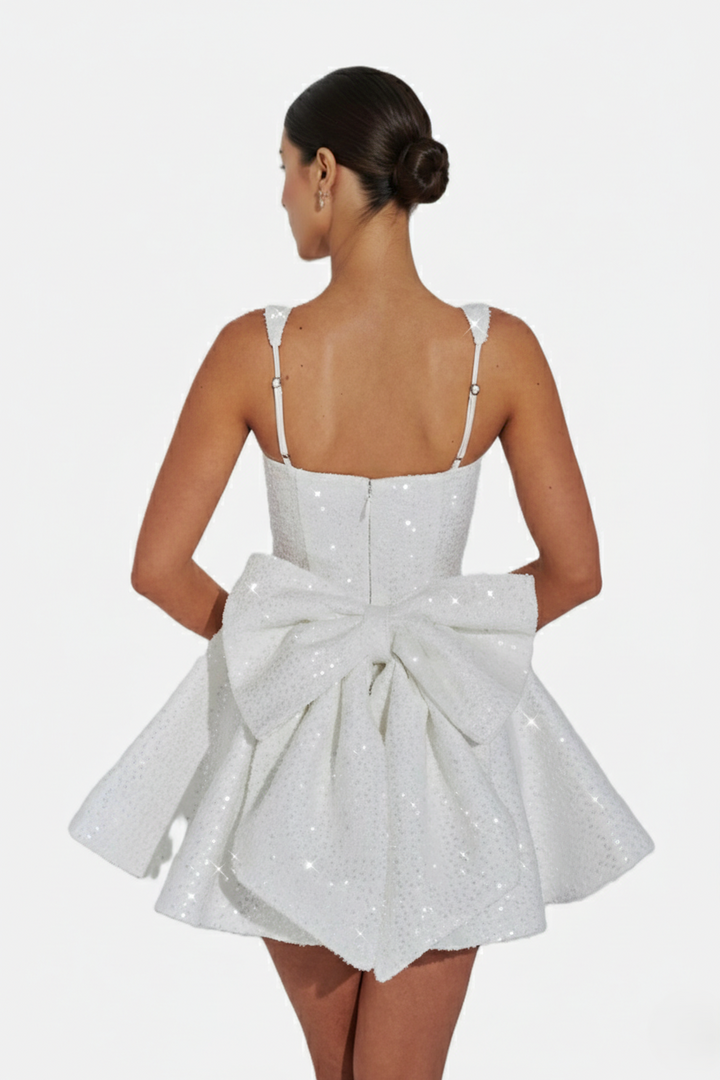Women's Cocktail Dress with Square Neckline | Mini