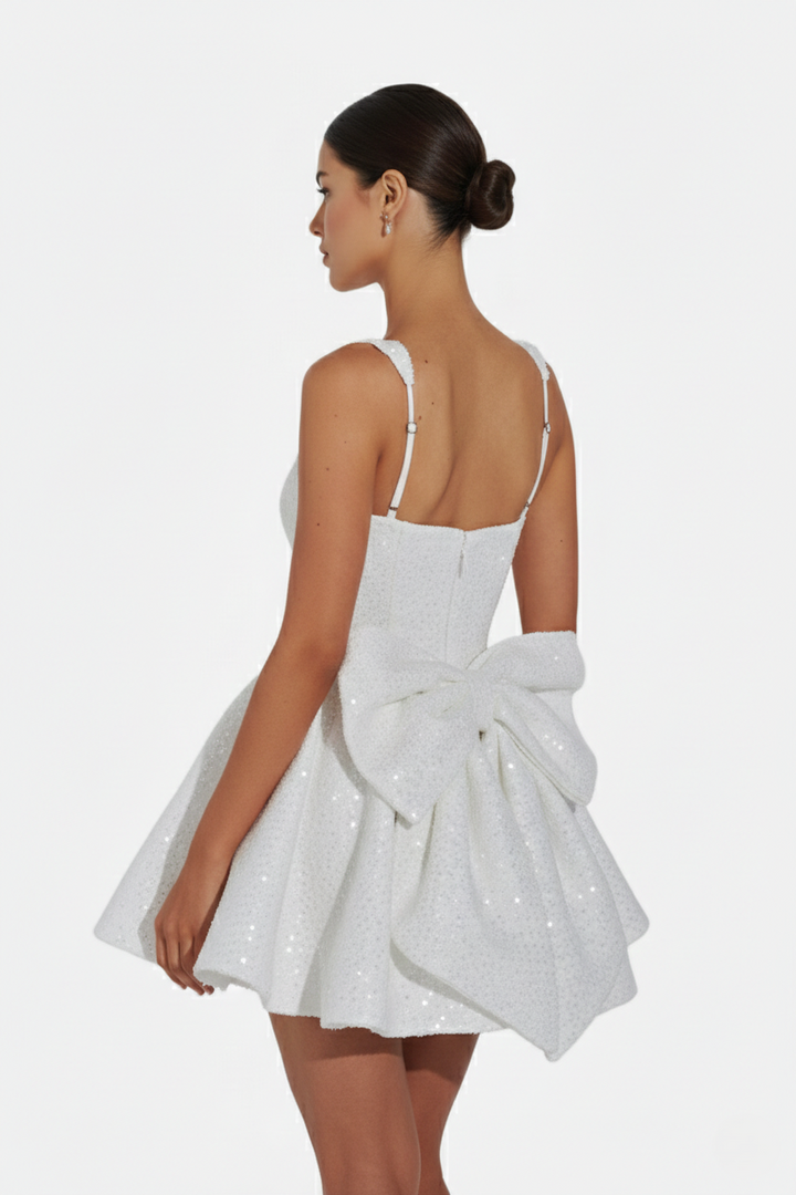 Women's Cocktail Dress with Square Neckline | Mini