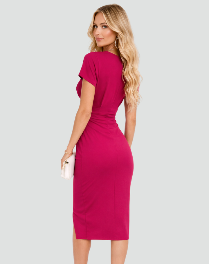 Damen-Wickelkleid Cocktail | Midi