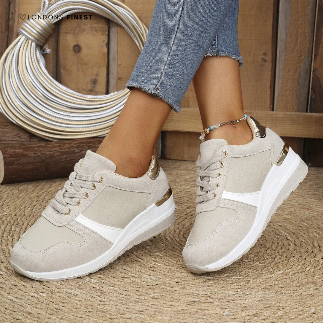 Damen Freizeit Sportschuhe mit Plateau | Schnürsenkel