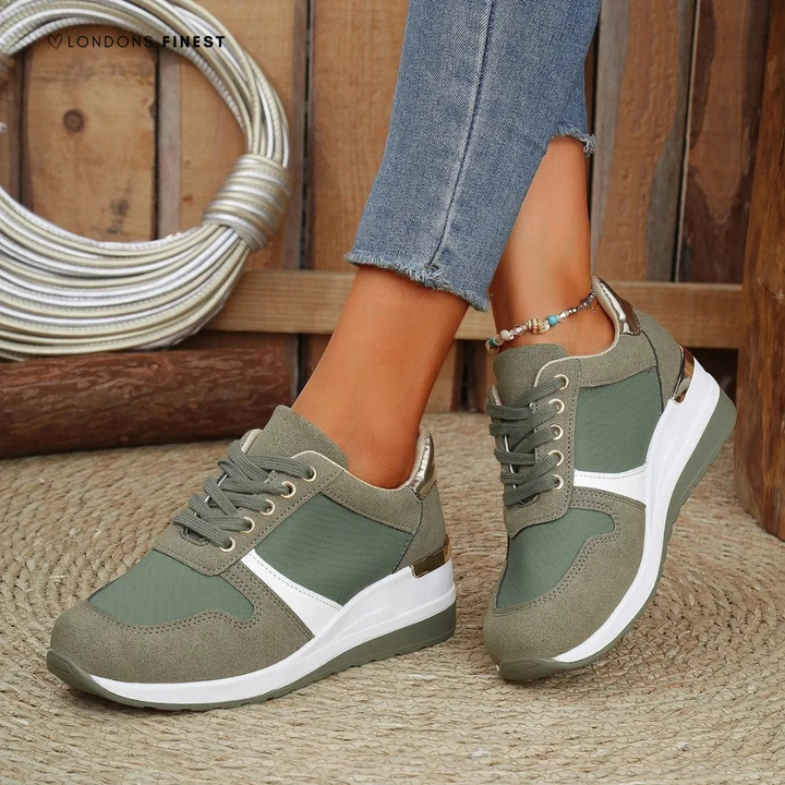 Damen Freizeit Sportschuhe mit Plateau | Schnürsenkel