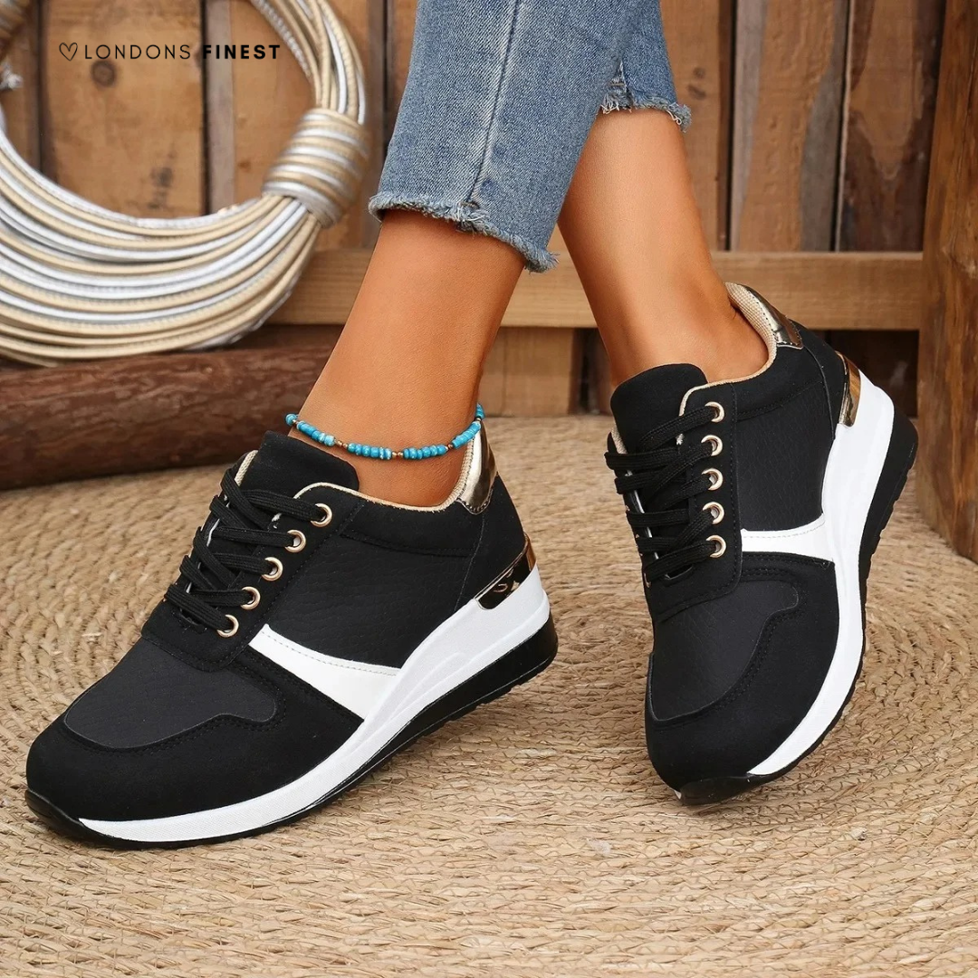 Damen Freizeit Sportschuhe mit Plateau | Schnürsenkel