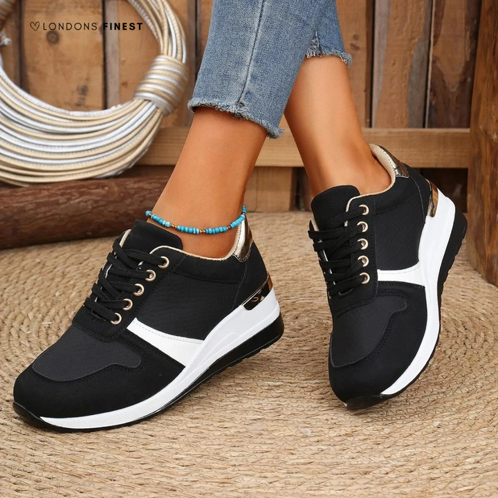 Damen Freizeit Sportschuhe mit Plateau | Schnürsenkel