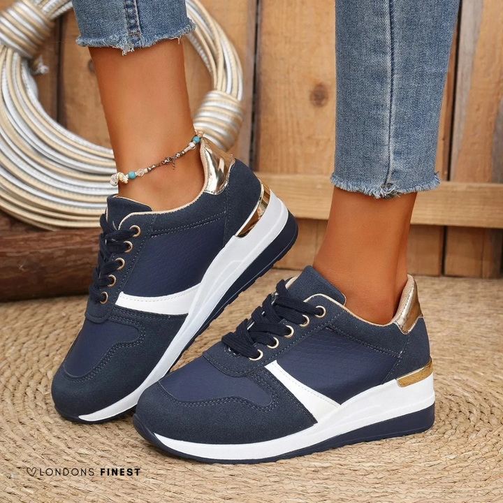 Damen Freizeit Sportschuhe mit Plateau | Schnürsenkel