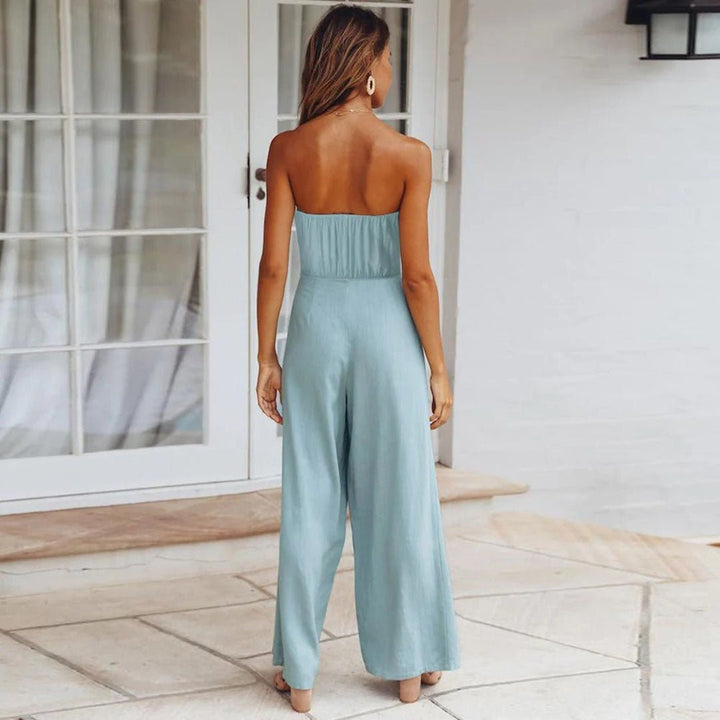 Damen Sommer Jumpsuit | Trägerlos
