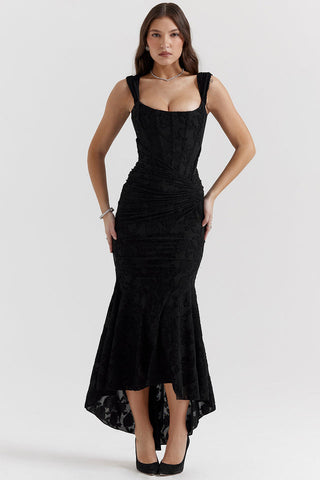 Women's Fitted Ruched Dress with Straps | Midi