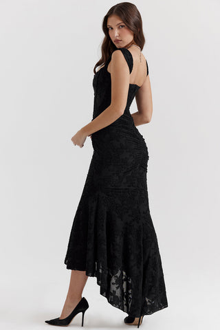 Women's Fitted Ruched Dress with Straps | Midi