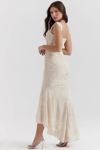 Women's Fitted Ruched Dress with Straps | Midi