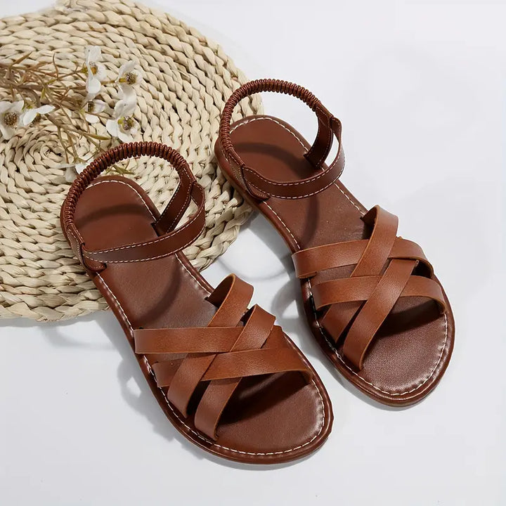 Damen Freizeit Sommerliche Sandalen | Gekreuzte Riemen