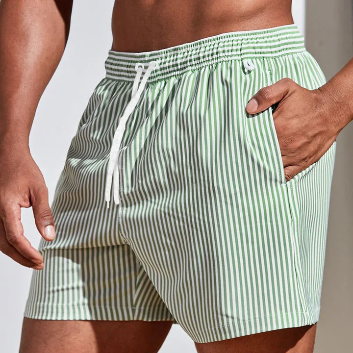 Herren Gestreifte Badeshorts | Sommerlich