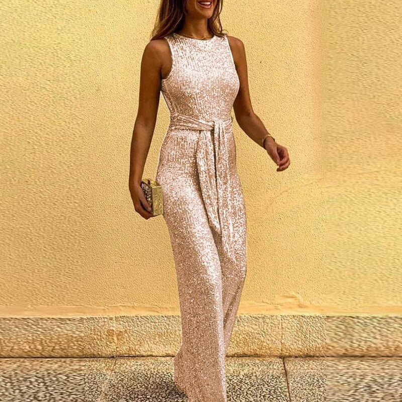 Damen Pailletten-Overall für Partys | Elegant