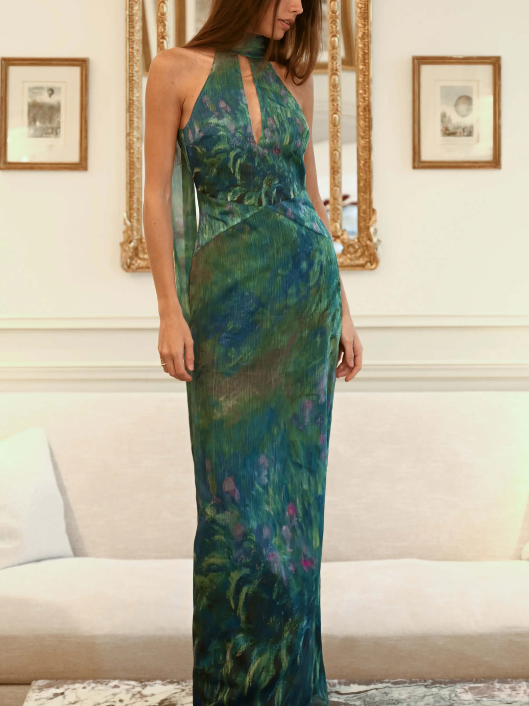 Damen Abendkleid mit Neckholder | Maxi
