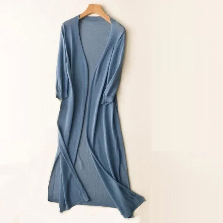 Damen Langer Strick-Cardigan | Offener Vorderteil