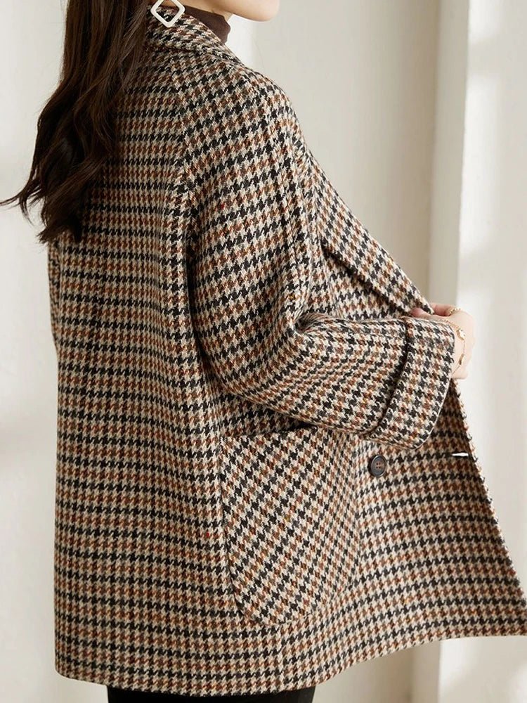 Damen Winter Blazer | Hahnentrittmuster
