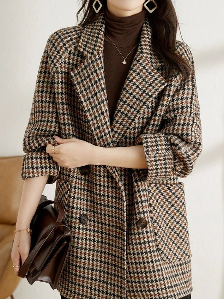 Damen Winter Blazer | Hahnentrittmuster