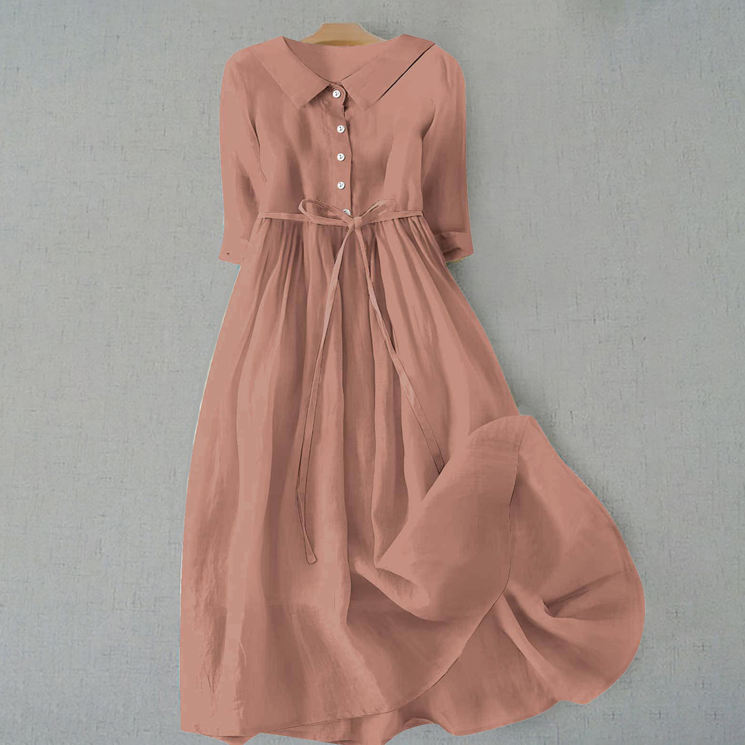 Damen Casual-Kleid mit Knöpfen | Midi