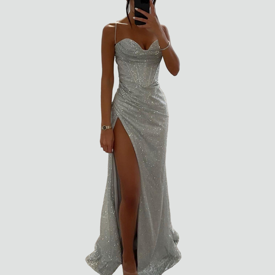 Damen Abendkleid Pailletten | Maxi