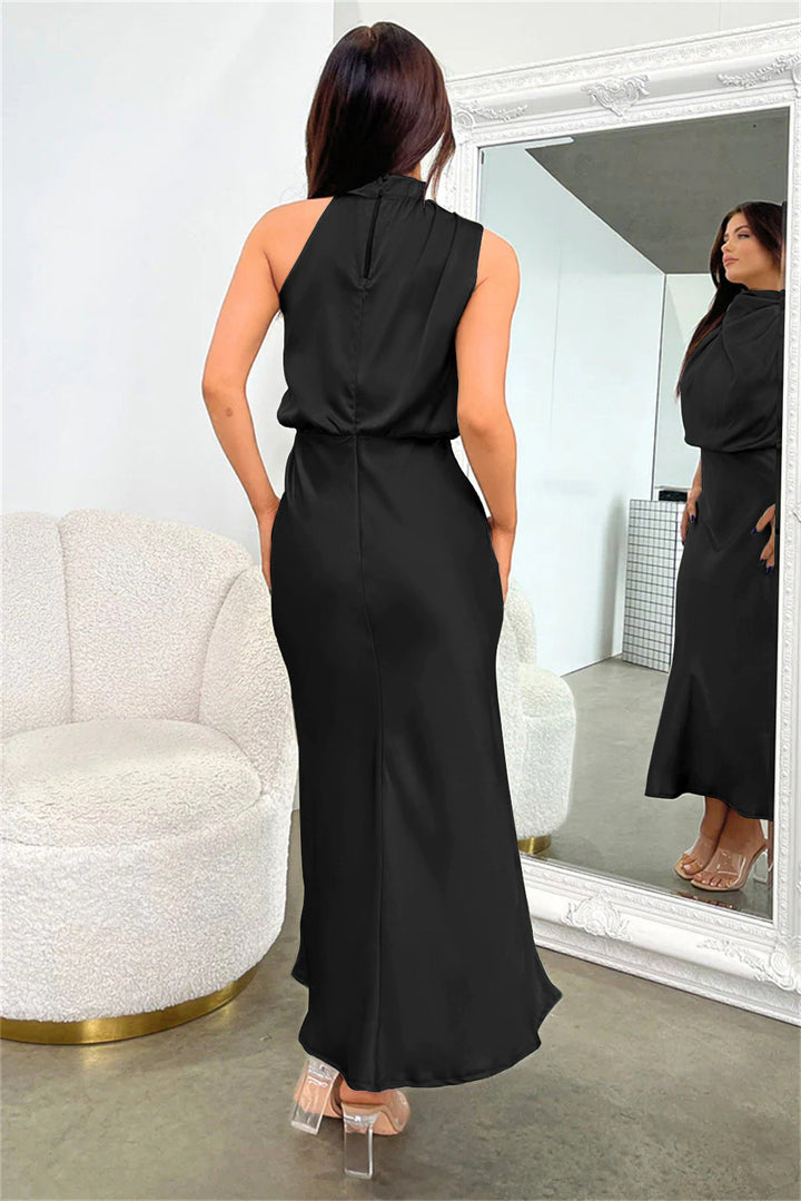 Vestido Feminino para Casamento com Decote Halter | Midi