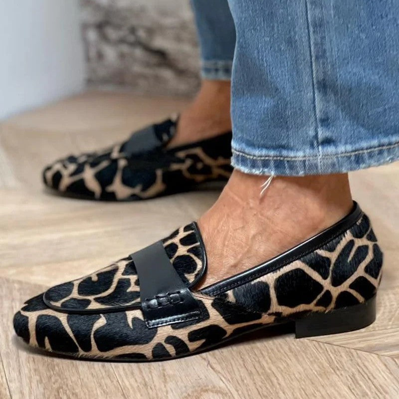 Damen Loafers mit Tiermuster | Zum Hineinschlüpfen