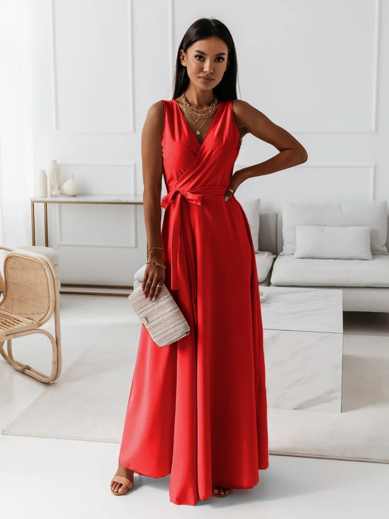 Damen Kleid Ärmellos Abend | Maxi