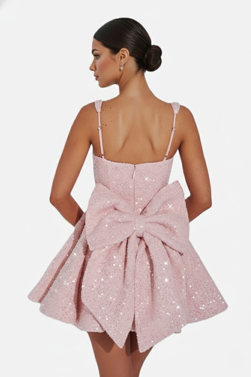 Women's Cocktail Dress with Square Neckline | Mini