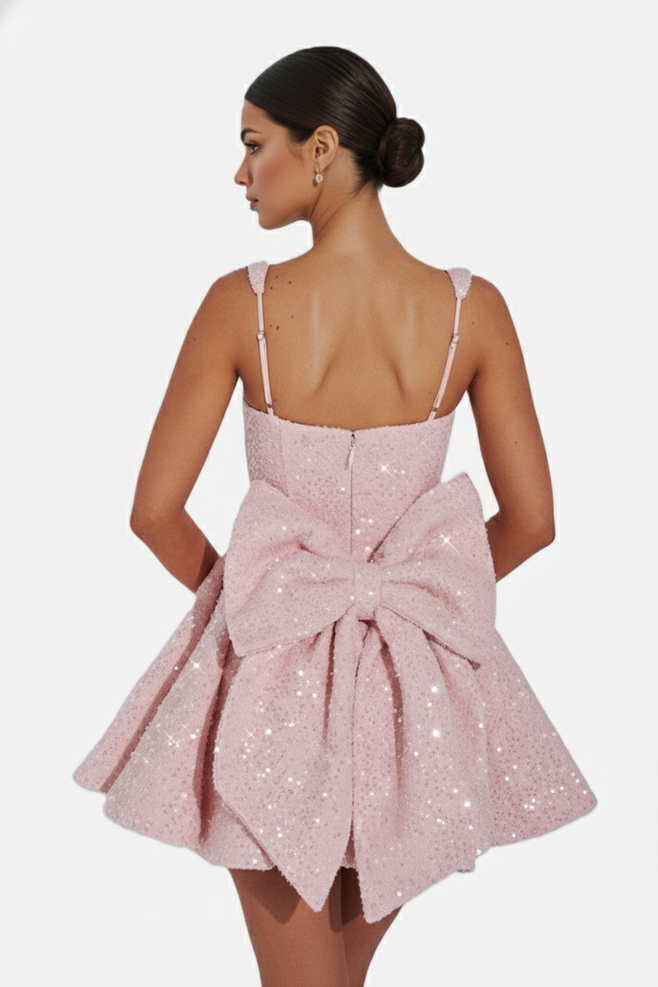 Women's Cocktail Dress with Square Neckline | Mini