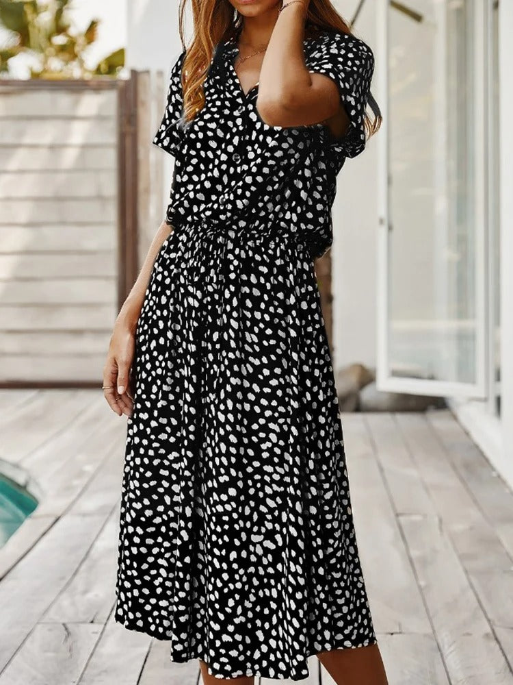 Damen Gemustertes Sommerkleid | Midi